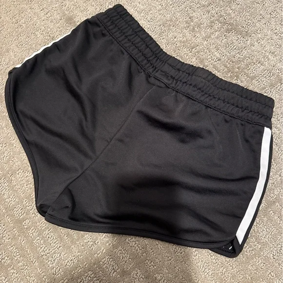 Adidas Black and White Sporty Shorts with Signature Stripes - Picture 2 of 6